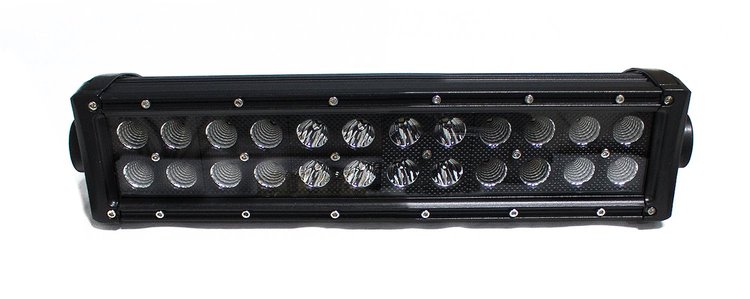 RSBO72 BLACKED OUT-Series 15 in. Straight Light Bar, Double Row, Silver Combo-Flood/Beam, 72W