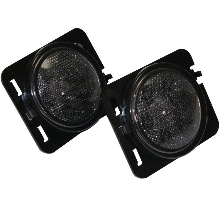 RSJ13SLT AMBER color Front Side Marker LEDs, 2007-2017 Jeep Wrangler, w/ black smoked Lens, 4W - 80 Lumens, Pair