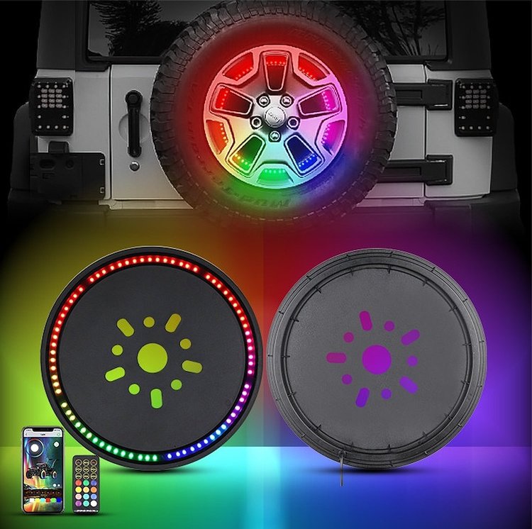 RSJK5RGB-C Chasing RGB-Style 5th Wheel Spare Tire Brake Light, Fits Jeep, w/ ColorSMART & ColorADAPT Remote Capabilities