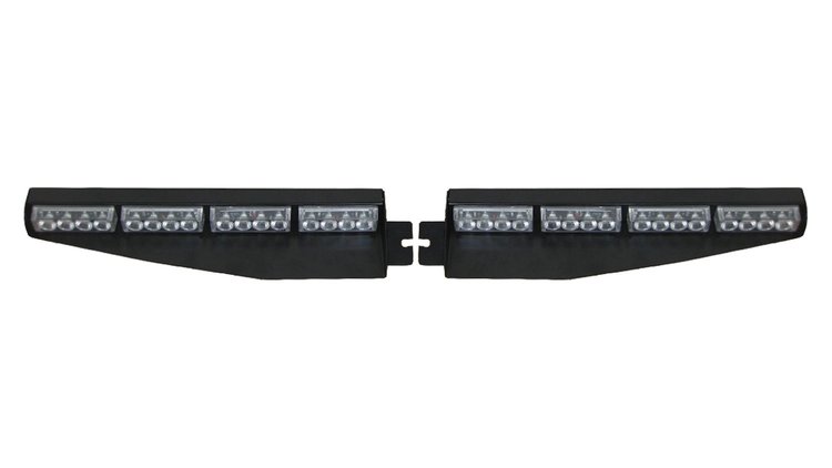 RSL648B 8-LED Head Visor LED Strobe Bar Kit, w/ 15-Patterns & Control Box, Mounts on front or back, Amber
