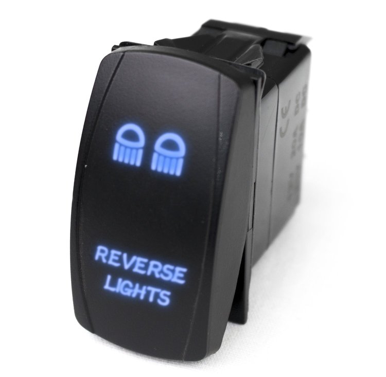 RSLE22B LED Rocker Switch, w/ Blue LED Radiance, Reverse Lights