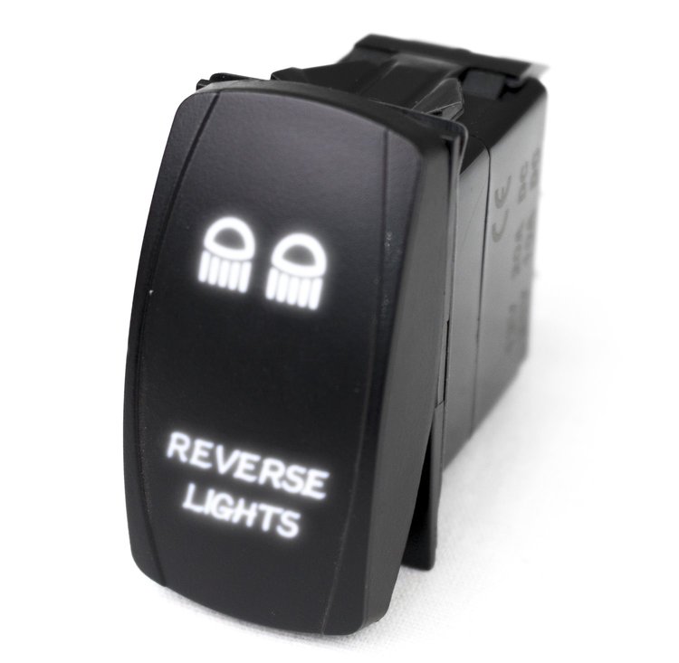 RSLE22W LED Rocker Switch, w/ White LED Radiance, Reverse Lights
