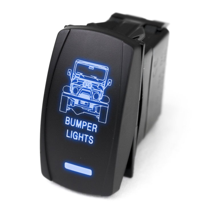 RSLE34B LED Rocker Switch, w/ Blue LED Radiance, Bumper Lights