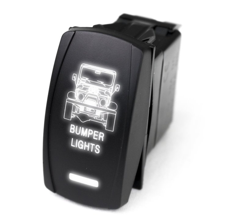 RSLE34W LED Rocker Switch, w/ White LED Radiance, Bumper Lights