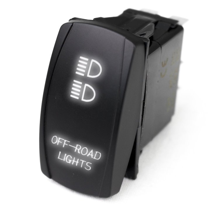 RSLJ11W LED Rocker Switch, w/ White LED Radiance, Off-road Lights
