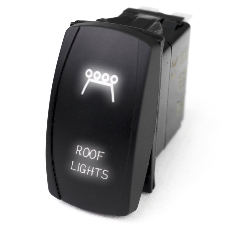 RSLJ15W LED Rocker Switch, w/ White LED Radiance, Roof Lights