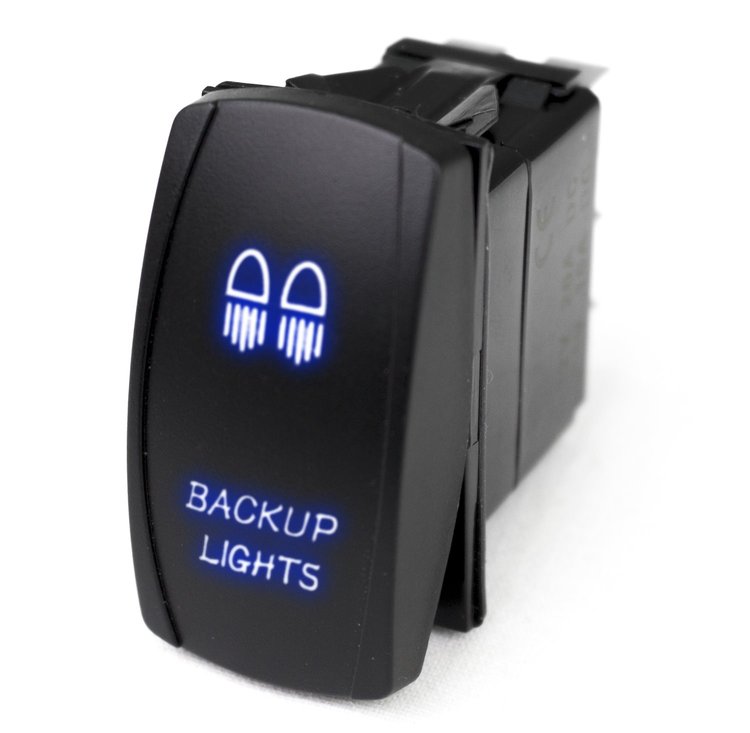 RSLJ2B LED Rocker Switch, w/ Blue LED Radiance, Backup Lights