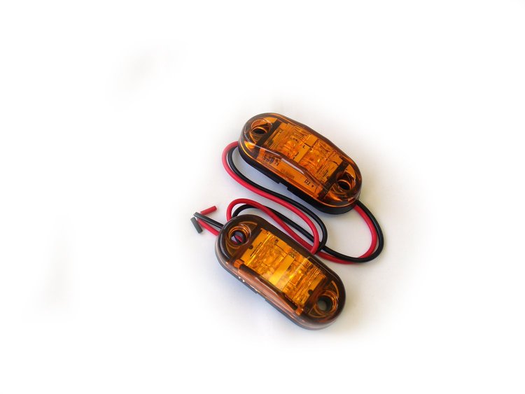 RS-O2.5-2HA Truck & Trailer LED 2.5 x 1 in. Amber Marker, w/ 2 Hole Mount, Pair