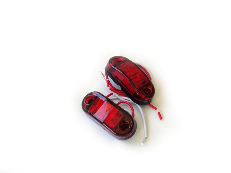 RS-O2.5-2HR Truck & Trailer LED 2.5 x 1 in. Red Marker, w/ 2 Hole Mount, Pair