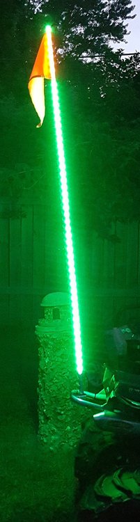 RSQG5FTG 5 ft. LED ATV/Jeep Whip, Flag Pole, 5050 SMD LED, Green