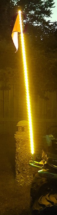 RSQG5FTO 5 ft. LED ATV/Jeep Whip, Flag Pole, 5050 SMD LED, Orange
