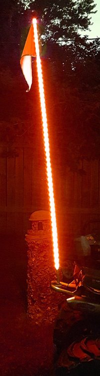 RSQG5FTR 5 ft. LED ATV/Jeep Whip, Flag Pole, 5050 SMD LED, Red