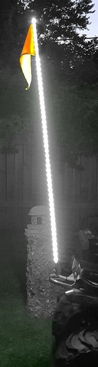 RSQG5FTW 5 ft. LED ATV/Jeep Whip, Flag Pole, 5050 SMD LED, White
