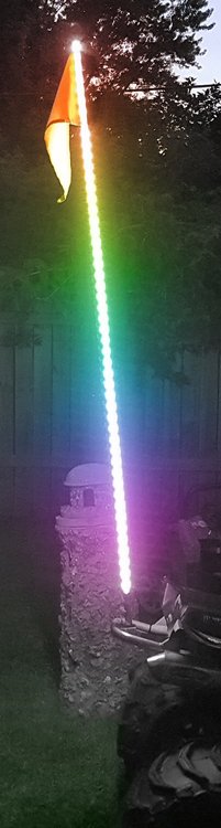RSQG6FTRGB 6 ft. 5050 LED ATV/Jeep Flag Pole Whip, RGB Multi-Color