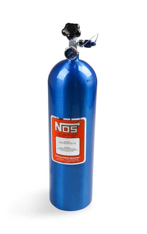 15 lb. Nitrous Oxide Bottle [Blue, Super Hi-Flo Valve, Includes Gauge]