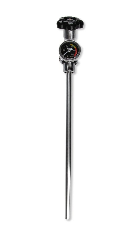 Super Hi-Flo Nitrous Bottle Valve with Black Gauge & Siphon Tube [10 lb. Bottles]