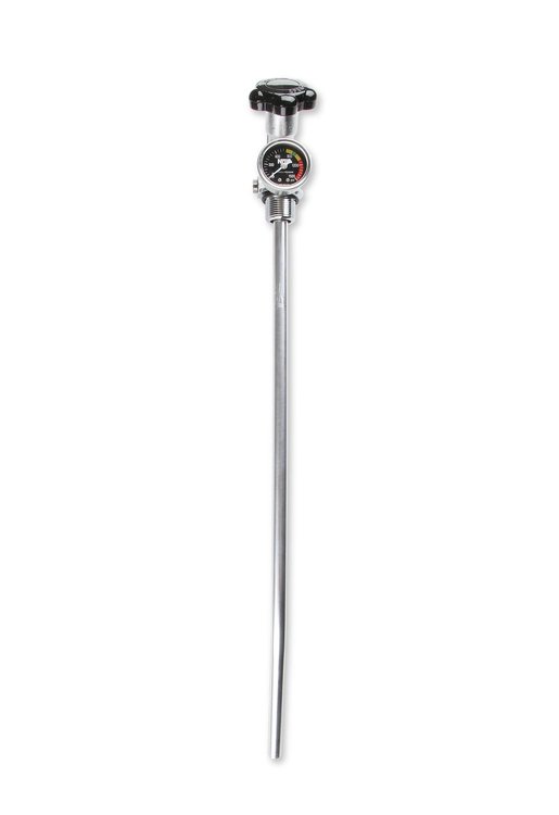Super Hi-Flo Nitrous Bottle Valve with Black Gauge & Siphon Tube [15 & 20 lb. Bottles]