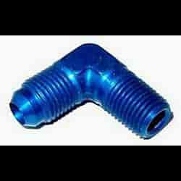 -4AN x 1/4" NPT - Blue 90° Elbow Fitting