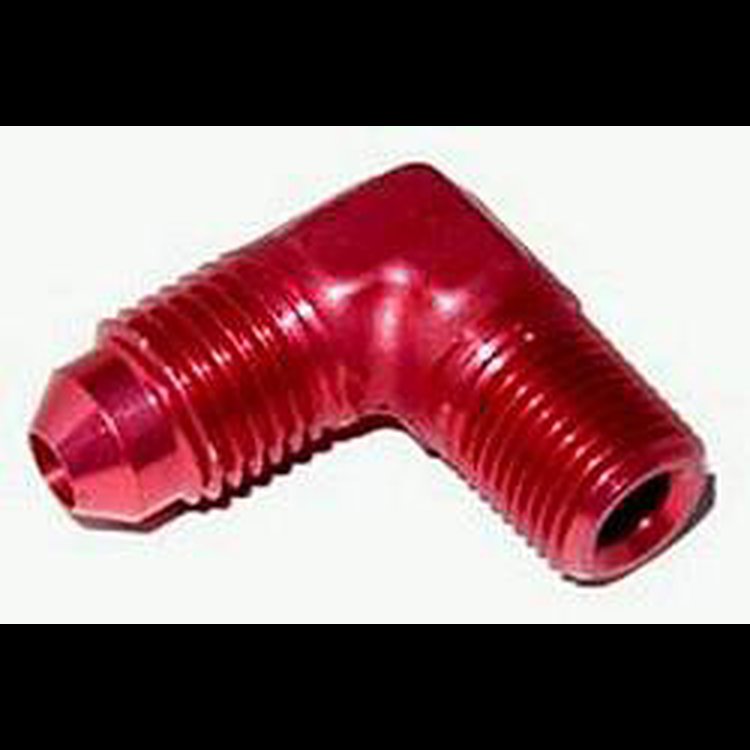 -4AN x 1/4" NPT - Red 90° Elbow Fitting