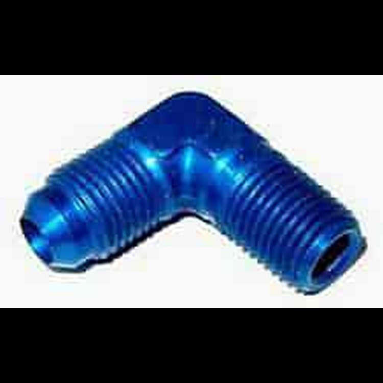 -6AN x 1/4" NPT - Blue 90° Elbow Fitting
