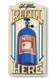 "Refill Here" Metal Garage Sign 9" x 17"
