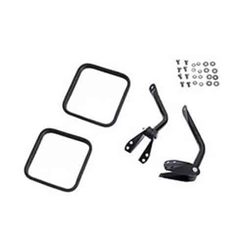 Black Door Mirror Kit for 1955-1986 Jeep CJ Models