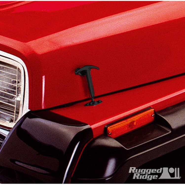 Hood Catch Kit for Select 1945-1995 Jeep Models [Black]