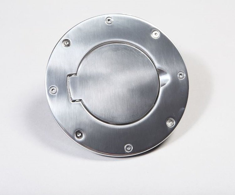 Polished Aluminum Gas Cap Door for 1997-2006 Jeep Wrangler TJ