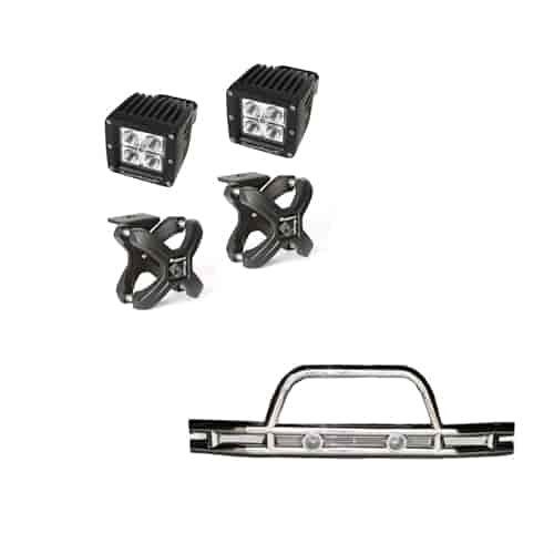 Double Tube Front Bumper with X-Clamp LED Light Kit Promo for 2007-2018 Jeep Wrangler JK