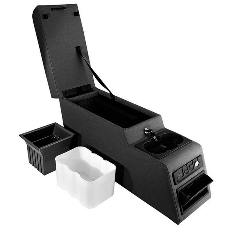 Ultimate Locking Console for 1976-1986 Jeep CJ7, CJ8 and 1987-1995 Jeep YJ Wrangler [Black Vinyl]