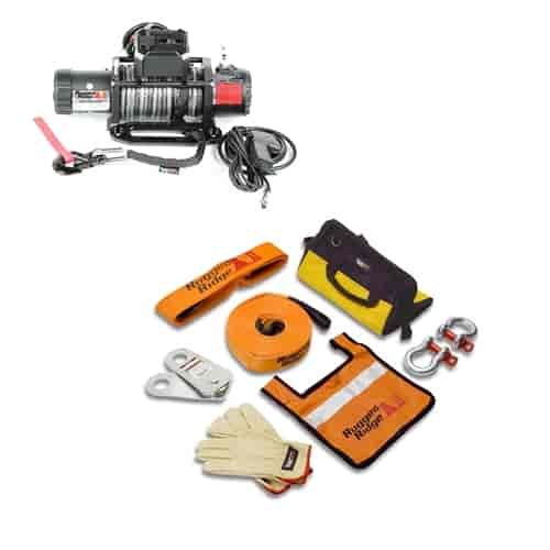 9500 Lb. Nautic Synthetic Rope Winch with Recovery Gear Kit Promo