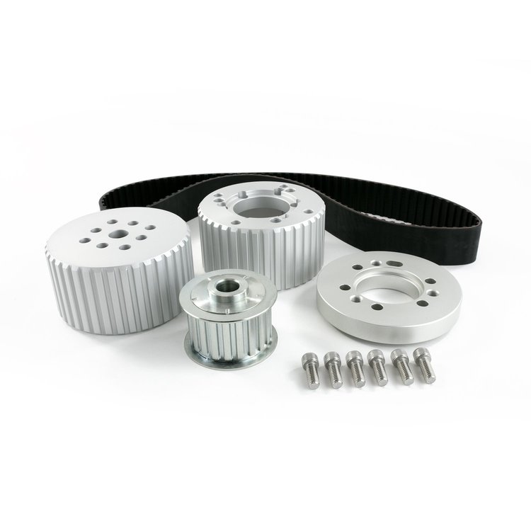 10096 Gilmer Style Pulley Kit, Billet Aluminum, SBM, Satin