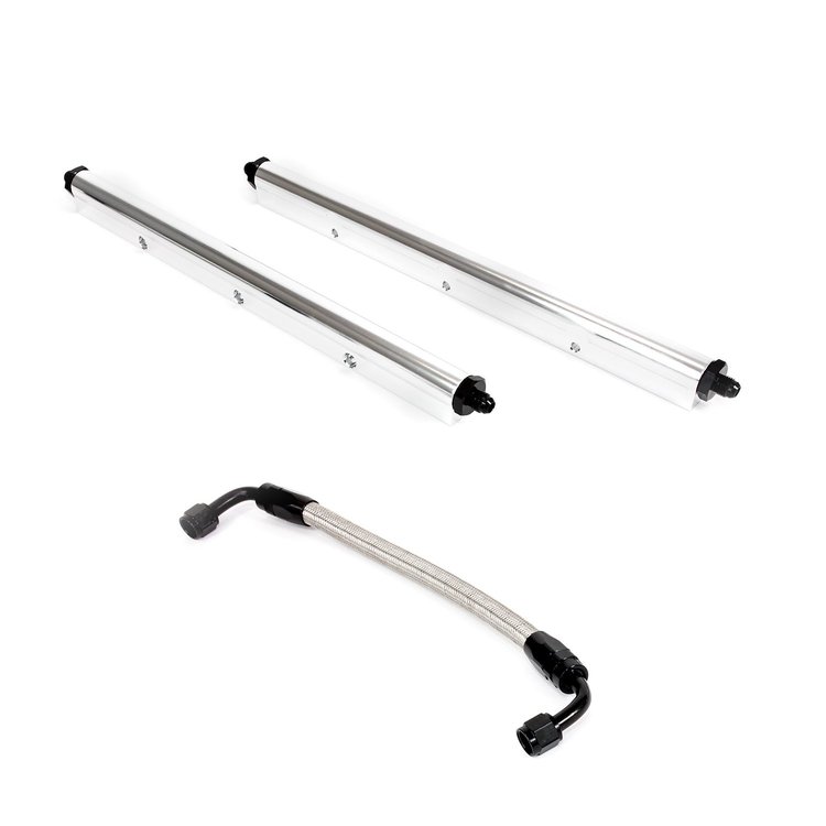 81008CA Fuel Rails, Velocity Billet Aluminum with Mid Pipe, LS1, LS2, LS6, Anodized