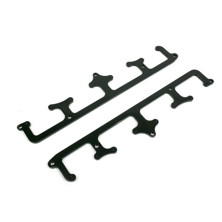 81023BK Ignition Coil Brackets, Billet Aluminum, LS2 Car Style, Black