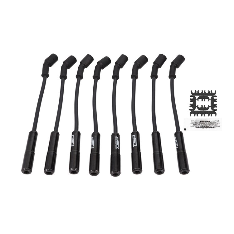 81027BCE GM LS Truck Ignition Wires, 8.5mm Black, Straight Black Ceramic Plug Boots