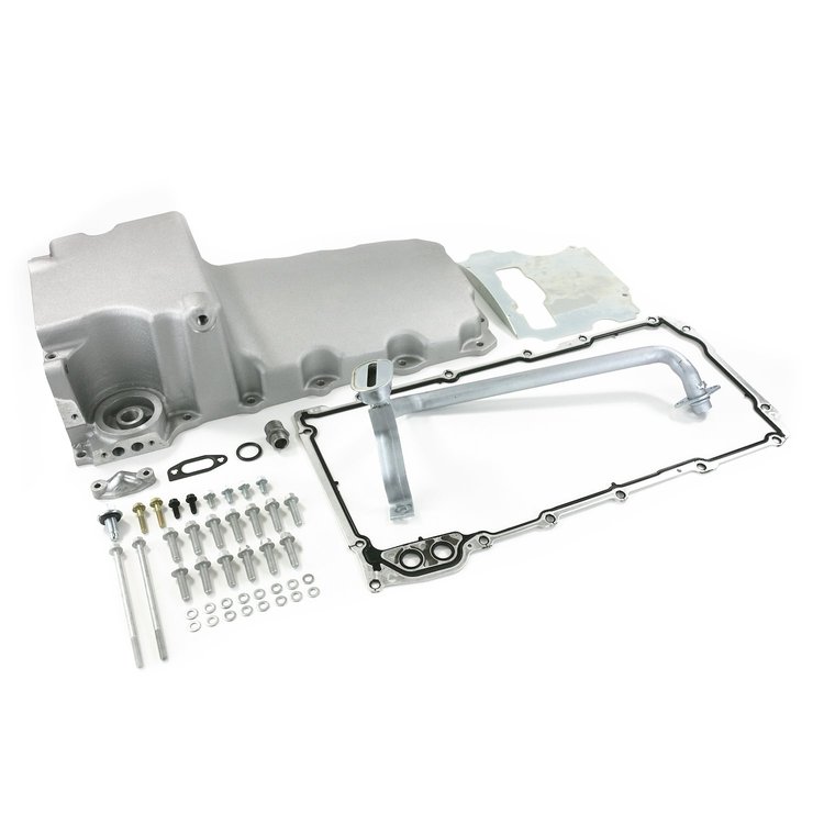 81074 Oil Pan, Cast Aluminum Retro-fit 5.5-Quart, GM LS, Satin