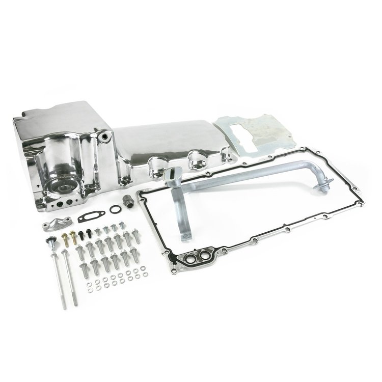81074P Oil Pan, Cast Aluminum Retro-fit 5.5-Quart, GM LS, Polished