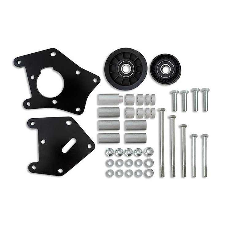 81202BK Relocation Bracket, Aluminum A/C, LS1, LS2 Car Applications, Black