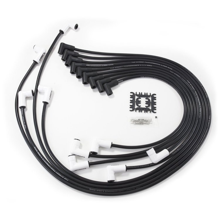 82090CE Chevy Small Block Ignition Wires, 8.5mm Black, 90-Degrees Ceramic Plug Boots