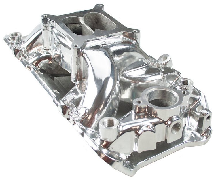 83025 Aluminum Dual Plane Oval Port, Air Gap Intake Manifold for Big Block Chevy [Polished]