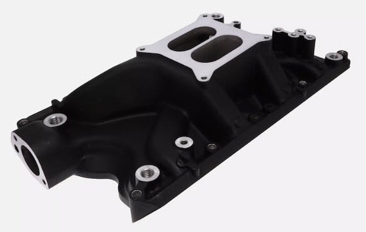 84023BK Aluminum Dual Plane Intake Manifold for Small Block Ford 351W Engines [Black]