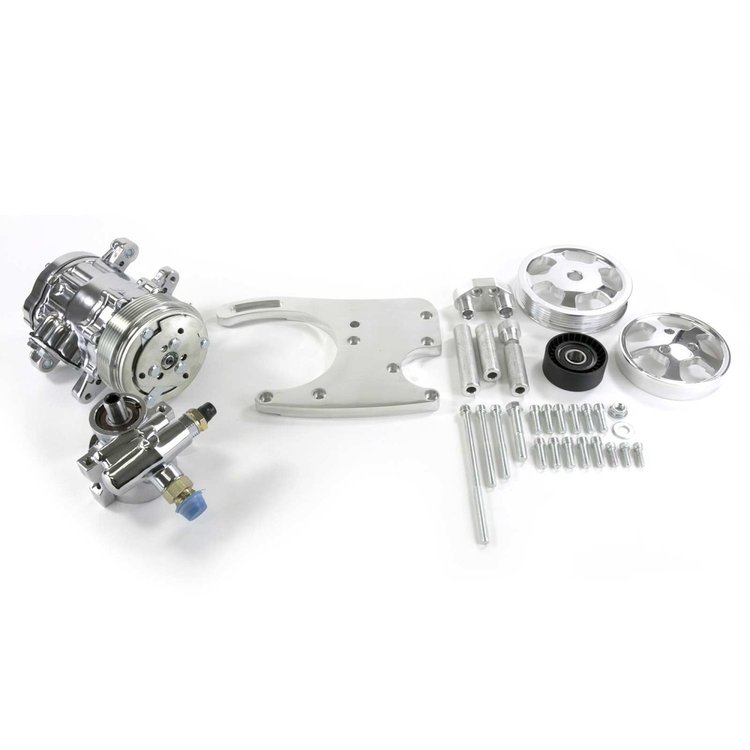 84053P-KT Ford 5.0L Coyote Black Polished Power Steering Kit