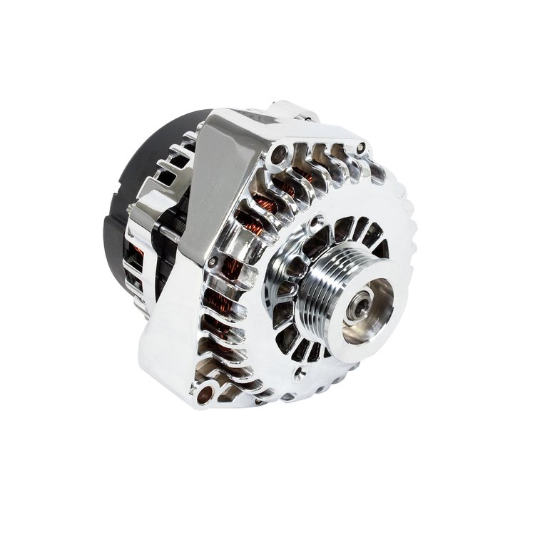 ES1024C Alternator, GM AD244 Serpentine Belt 200 Amps, Chrome, LS Truck Engines