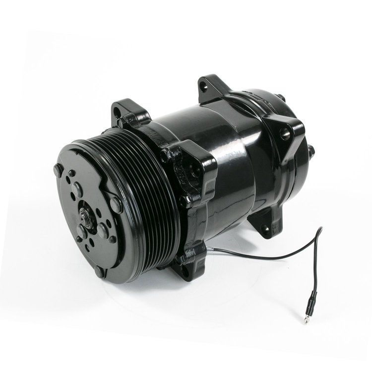 HC5002BK A/C Compressor, Sanden 508 R134, Serpentine Belt, Chrome w/ Black Clutch