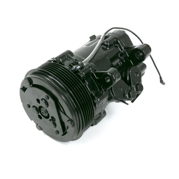 HC5005BK A/C Compressor, Sanden SD-7 R134, Serpentine Belt, Polished w/ Silver Clutch