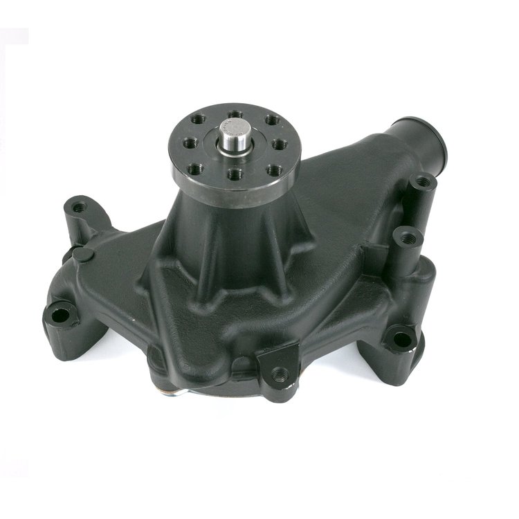 HC8012BK Mechanical Water Pump, Aluminum, Black, Chevrolet Small Block Long Neck