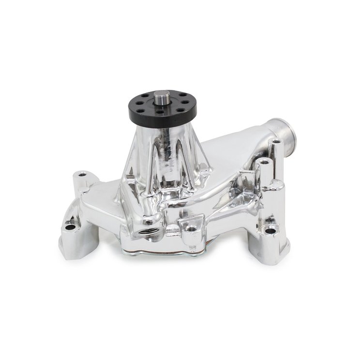 HC8012C Mechanical Water Pump, Aluminum, Chrome, Chevrolet Small Block Long Neck