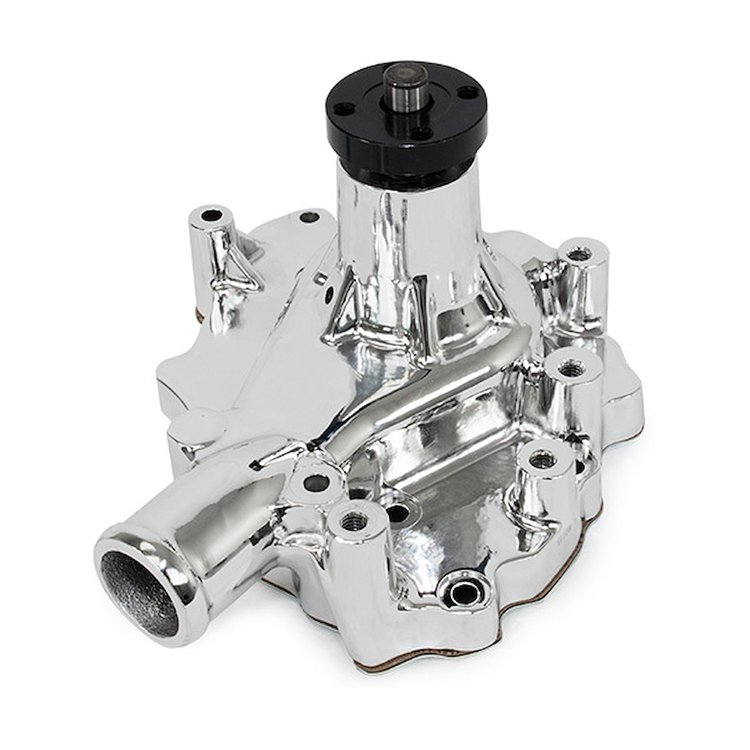 HC8050C Mechanical Water Pump, Aluminum, Chrome, SBF (289, 302, 351W) D/S Inlet