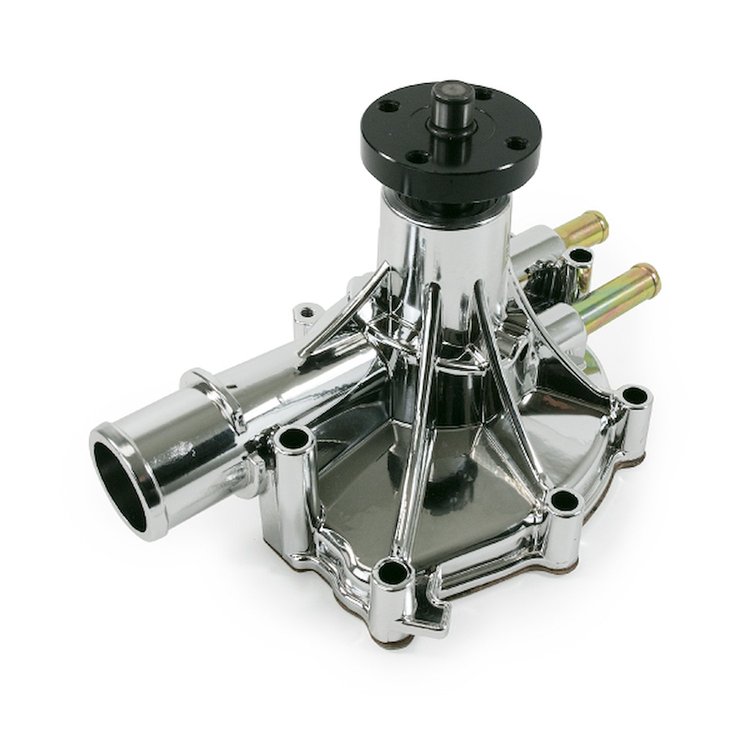 HC8054C Mechanical Water Pump, Aluminum, Chrome, Ford Small Block, Reverse