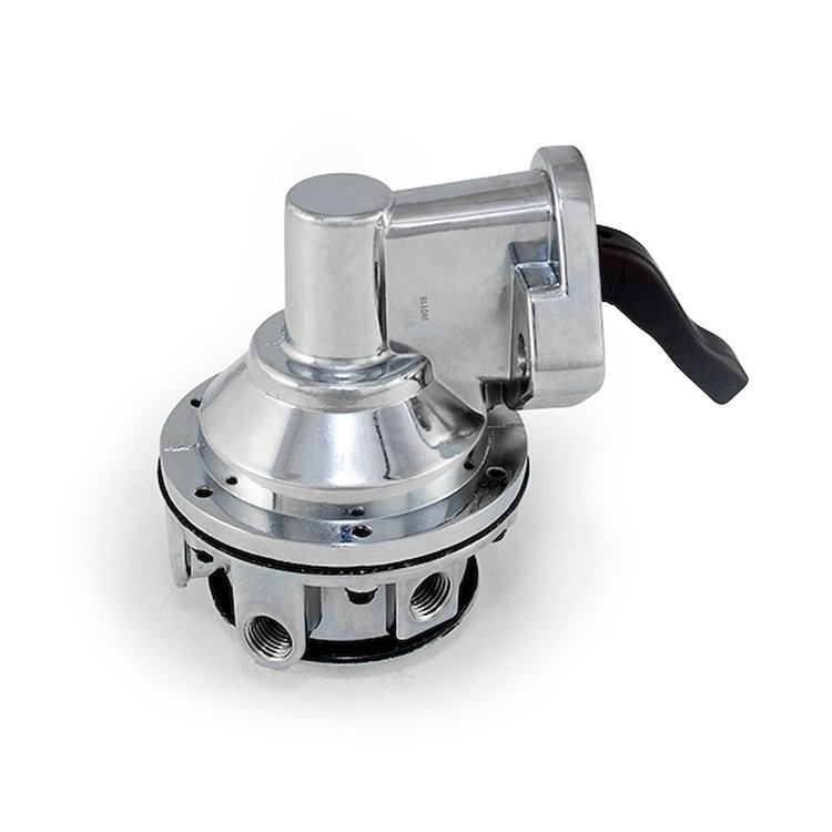 JM1004C Mechanical Fuel Pump, Two Valve 80 GPH 8 PSI BBC Gen2 Mark IV (396-454), Chrome